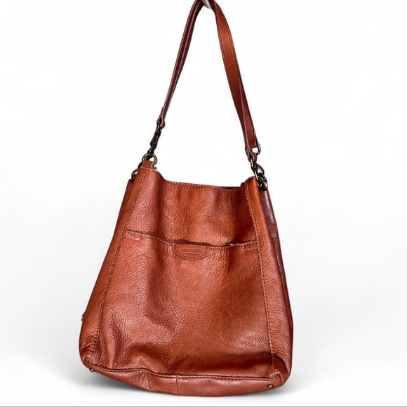 American Leather Co. Handbags - American Leather Co. Austin Triple Entry Bucket Hobo Bag in Brandy Brown